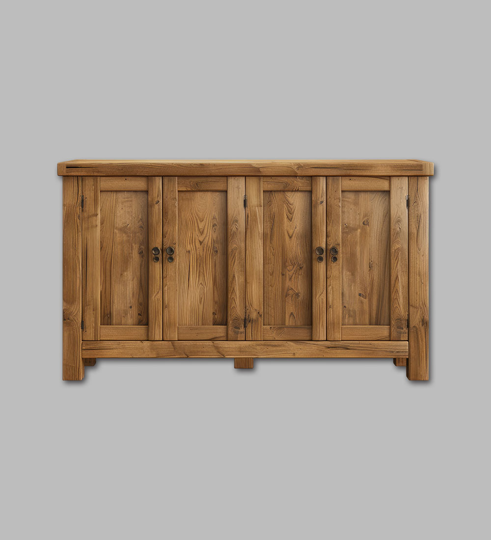 Sideboard In Scratch Resistant Rustic Teak Finish