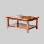 Wooden Coffee Table With Shiny Exotic Wood Finish