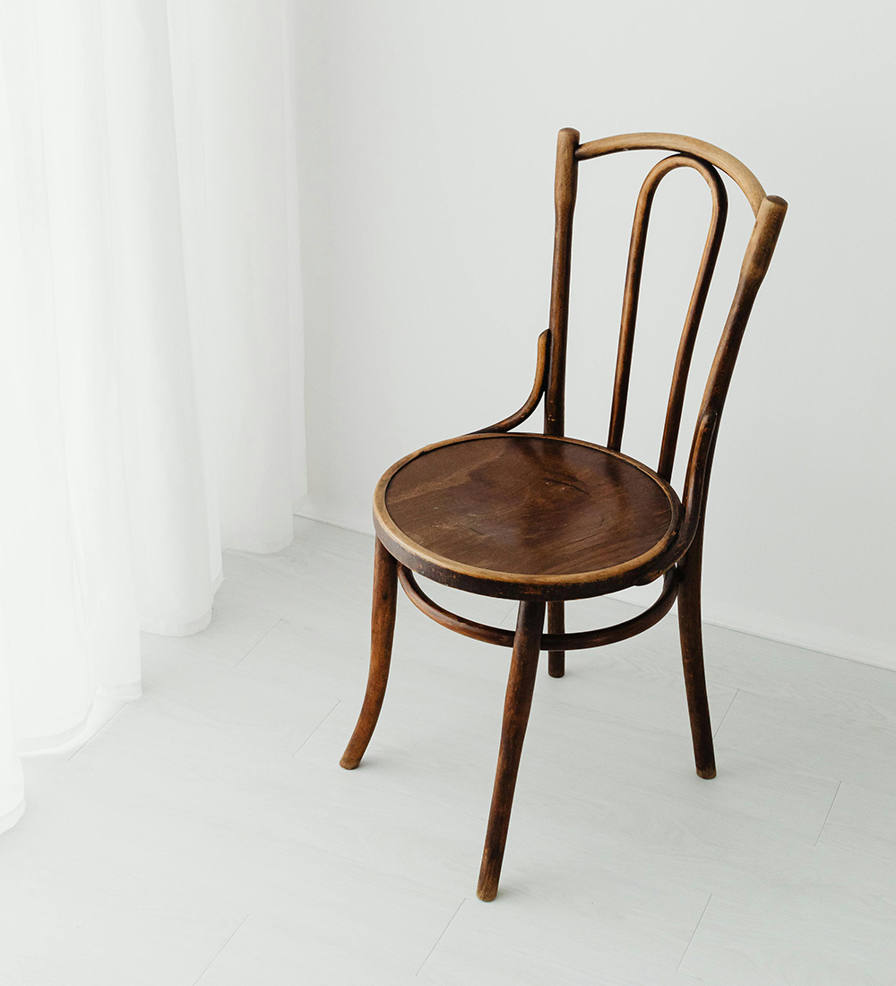 Brown Wooden Chair in Natural Finish