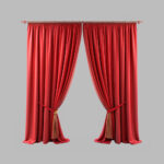 Red Curtains Realistic 7 Ft Door Curtains (Set of 2)