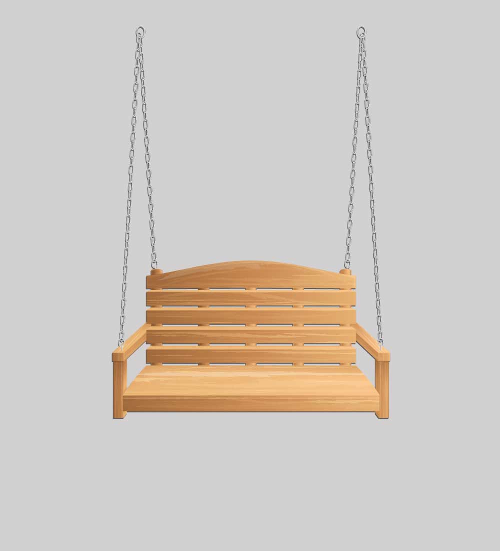 Solid Wood Swing in Light Brown Colour