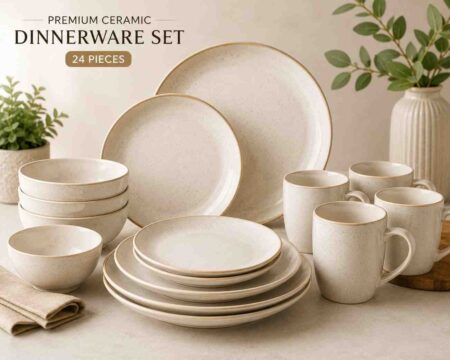 Premium Ceramic Dinnerware Set – 24 Pieces