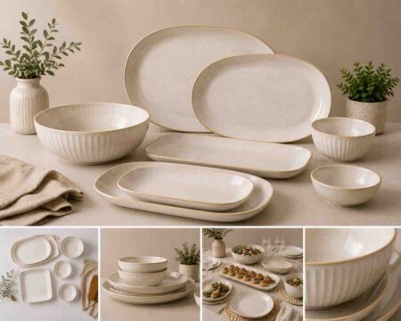 Premium Ceramic Serveware & Platters Set