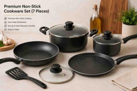 Premium Non-Stick Cookware Set (7 Pieces)