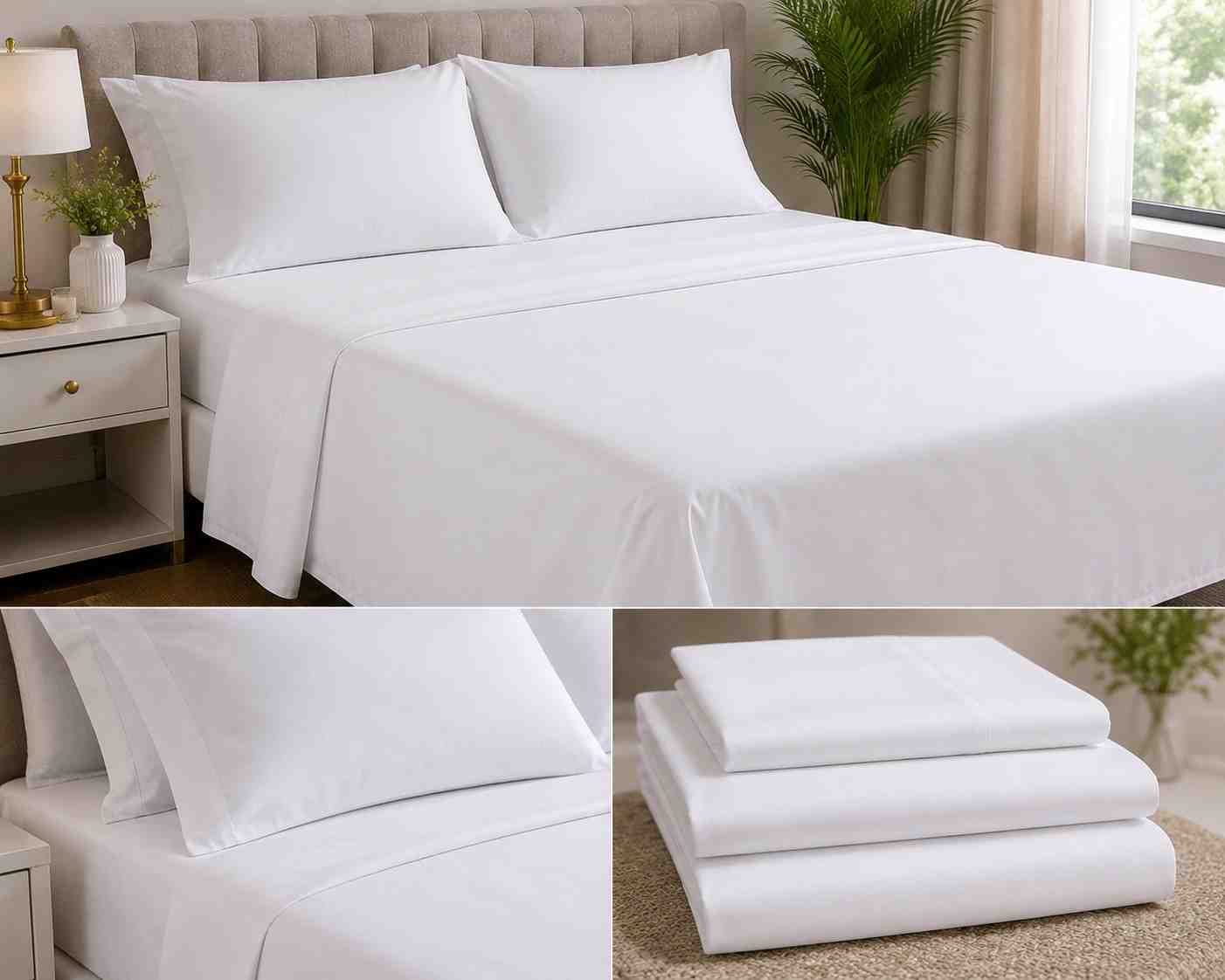 Premium White Cotton Bedsheet