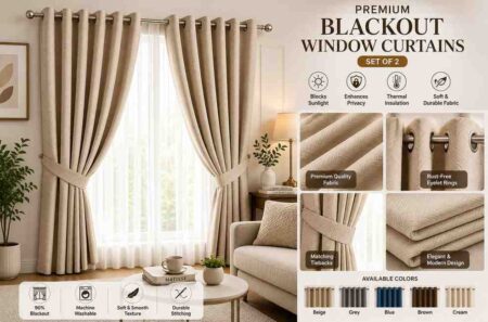 Premium Blackout Window Curtains (Set of 2)